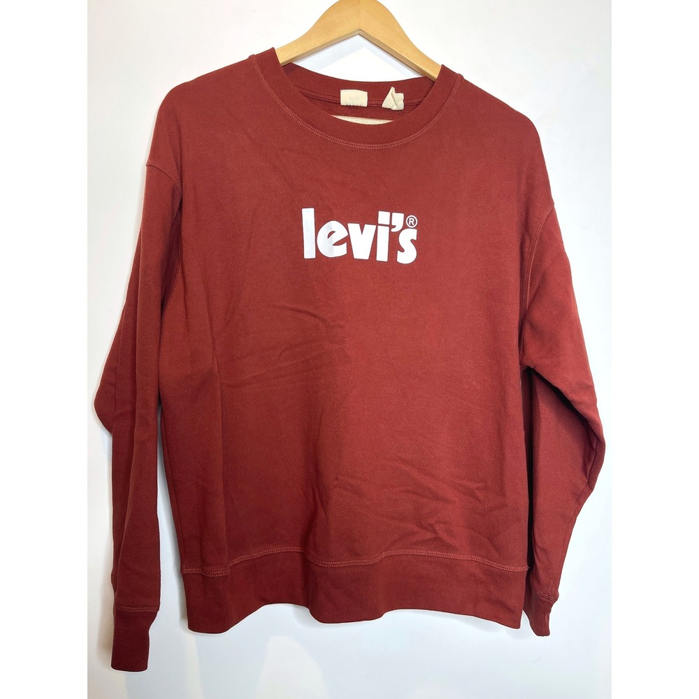 Levis Sweatshirt Crewneck Red Logo Pullover Women's Size‎ L